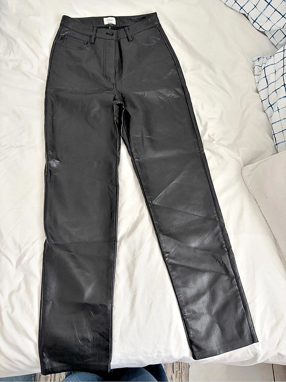 Wilfred The Melina Foux Leather Black Straight-Leg Pants